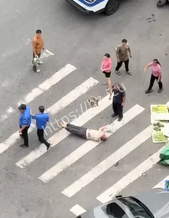 路人上前理论后遭抱摔